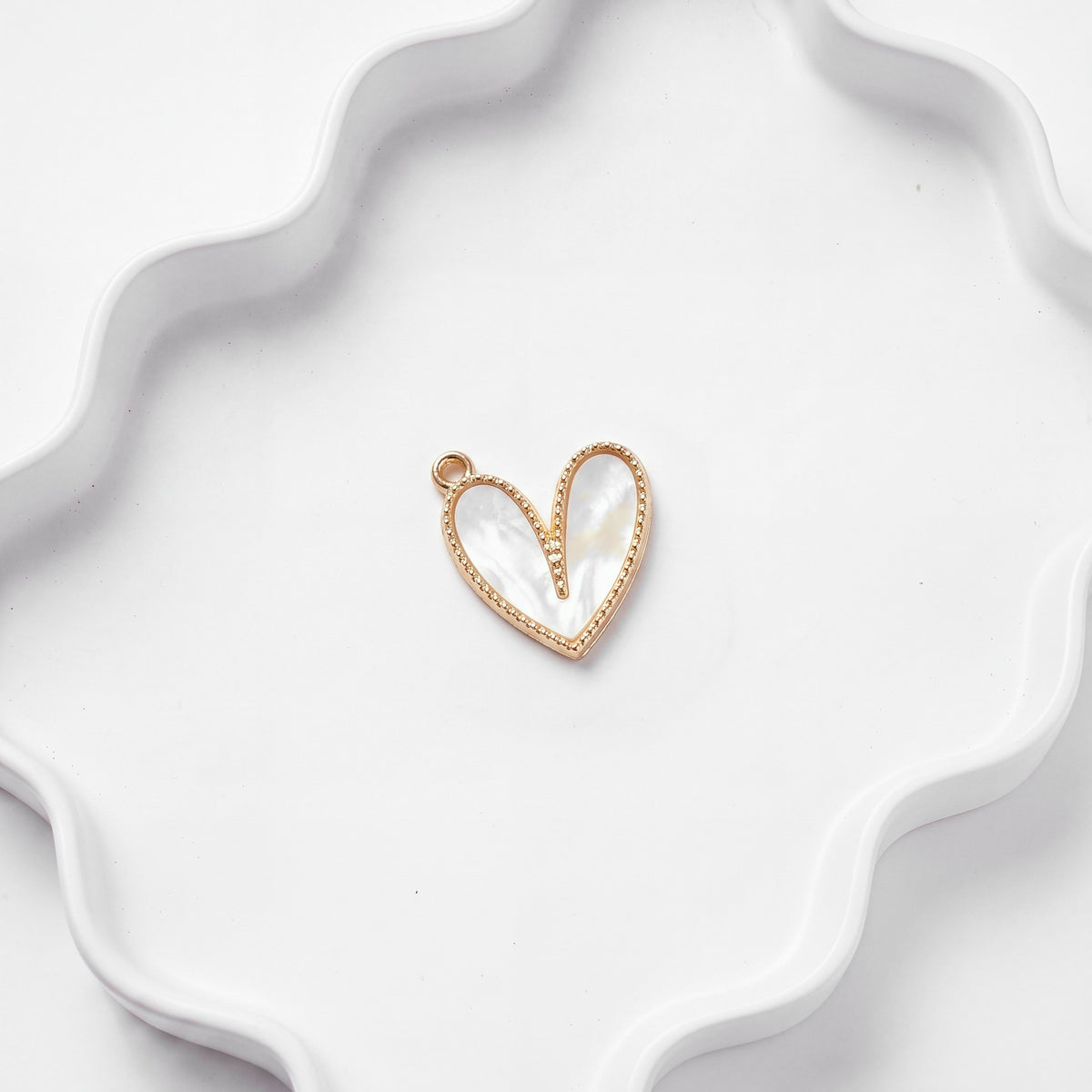 Pearly Heart Charm for BEADBOO dog collar necklace
