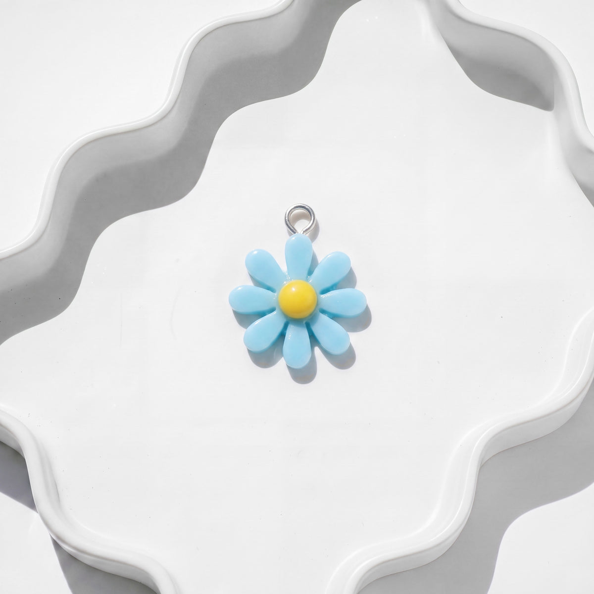Blue Daisy Charm charm for BEADBOO dog collar necklace