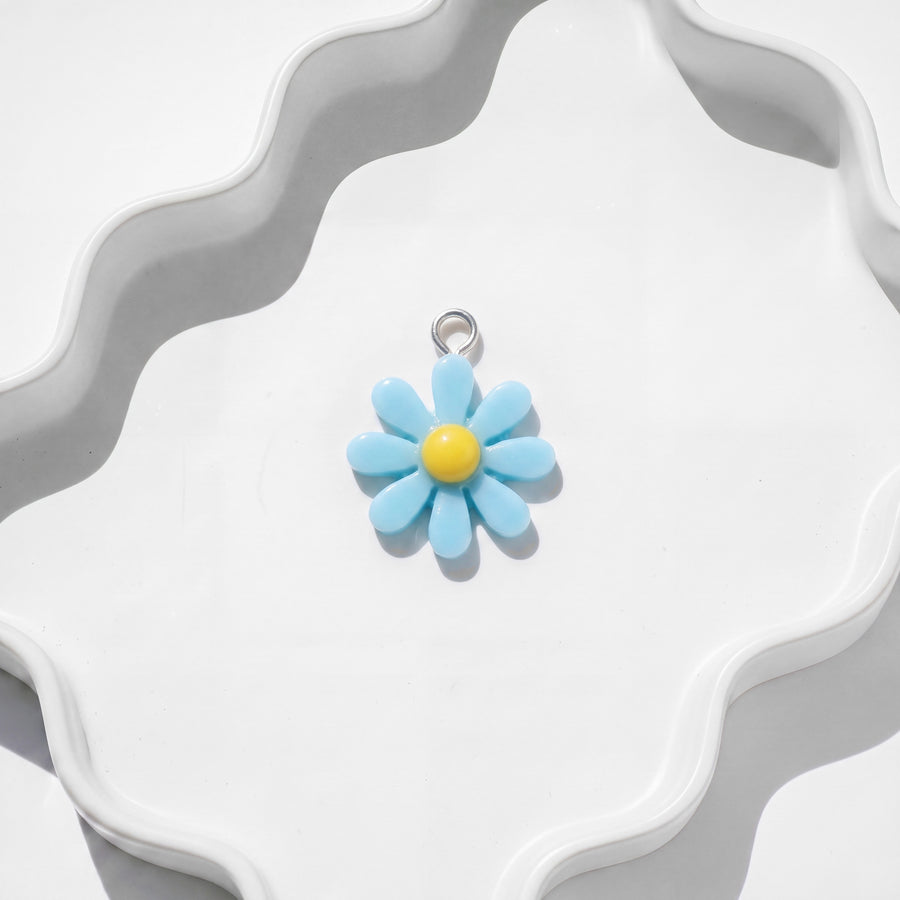 Blue Daisy Charm charm for BEADBOO dog collar necklace