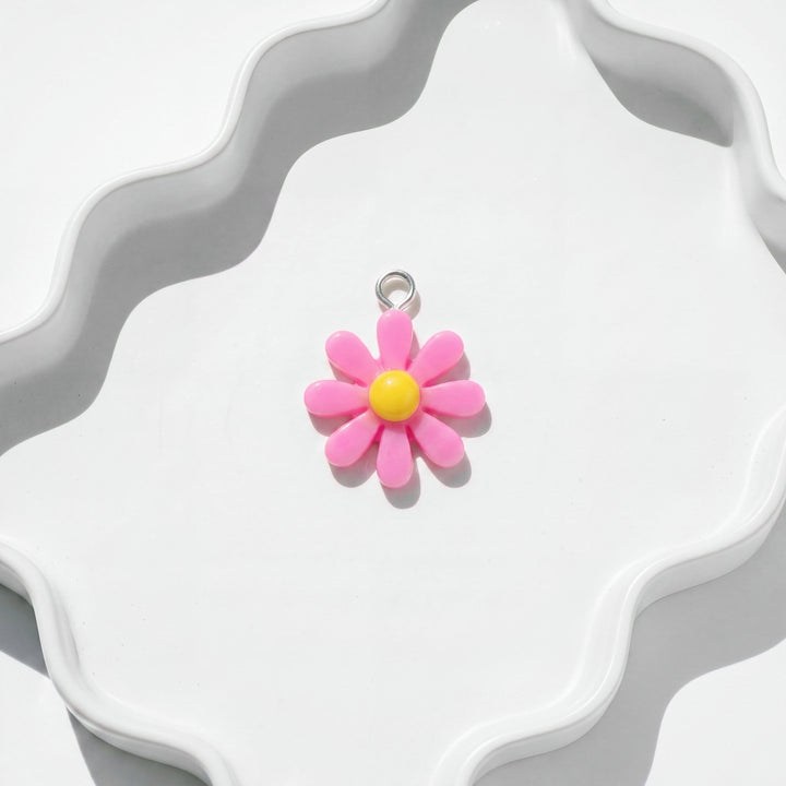 Pink Daisy Charm for Beadboo dog collar necklace