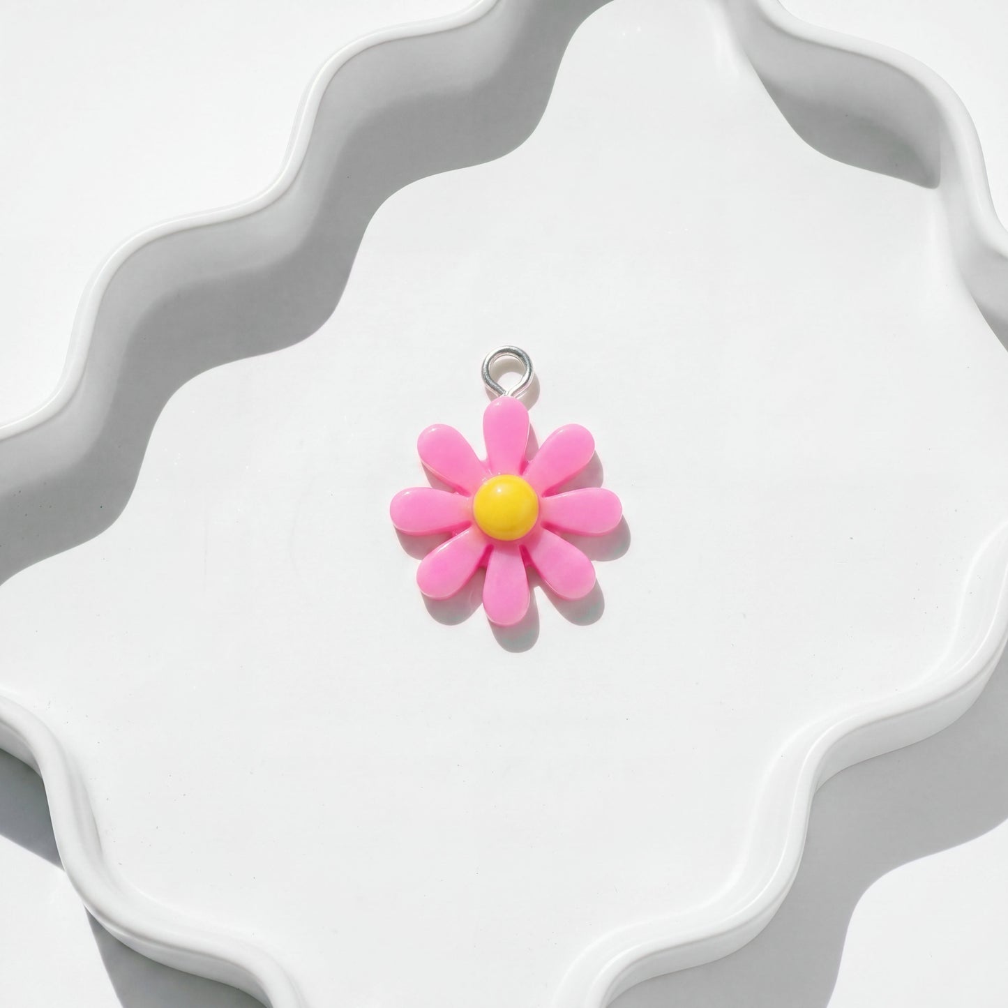 Pink Daisy Charm for Beadboo dog collar necklace