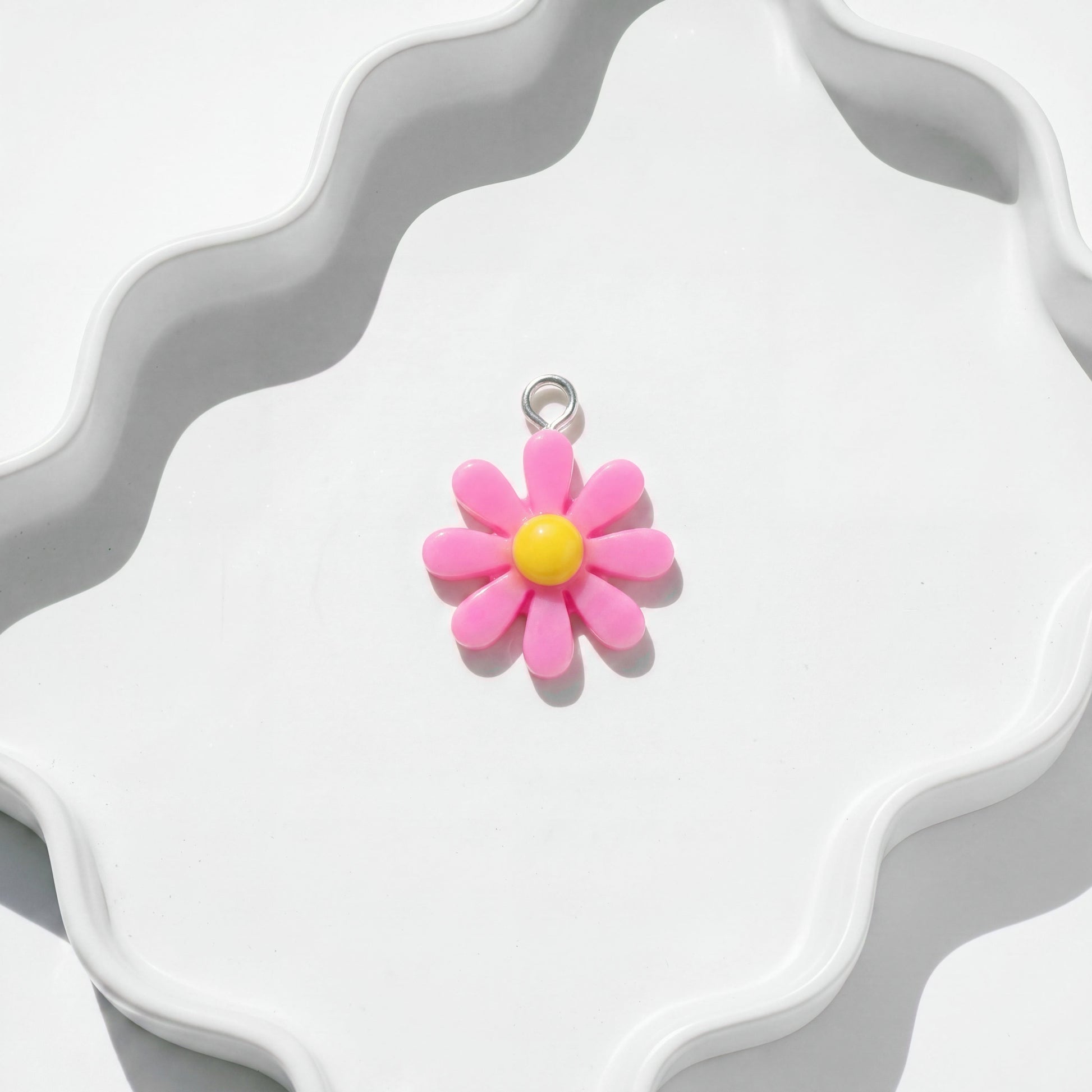 Pink Daisy Charm for Beadboo dog collar necklace