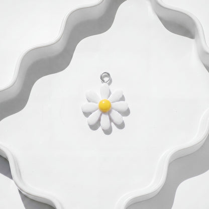 White Daisy Charm charm for BEADBOO dog collar necklace