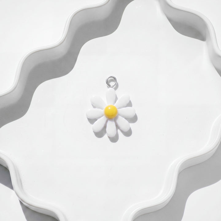 White Daisy Charm charm for BEADBOO dog collar necklace