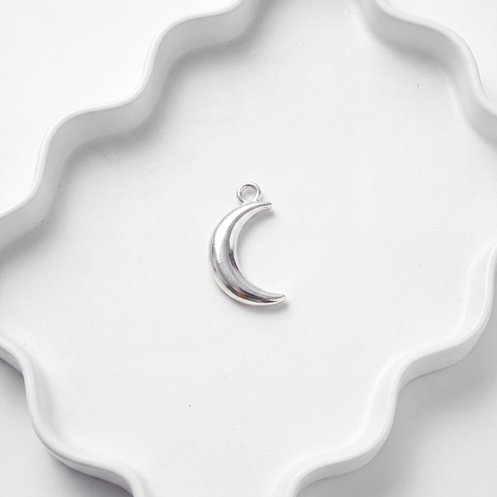 Silver Moon Charm for BEADBOO dog collar necklace