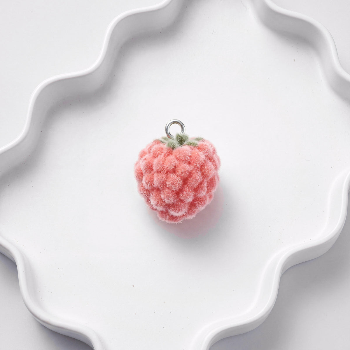 Fuzzy Raspberry Charm for BEADBOO dog collar necklace