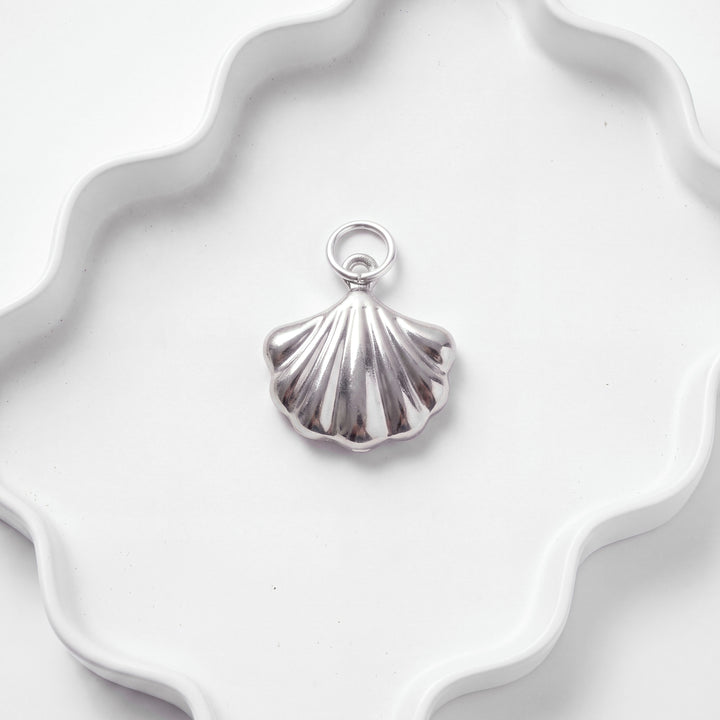 Silver Shell Charm for BEADBOO dog collar necklace