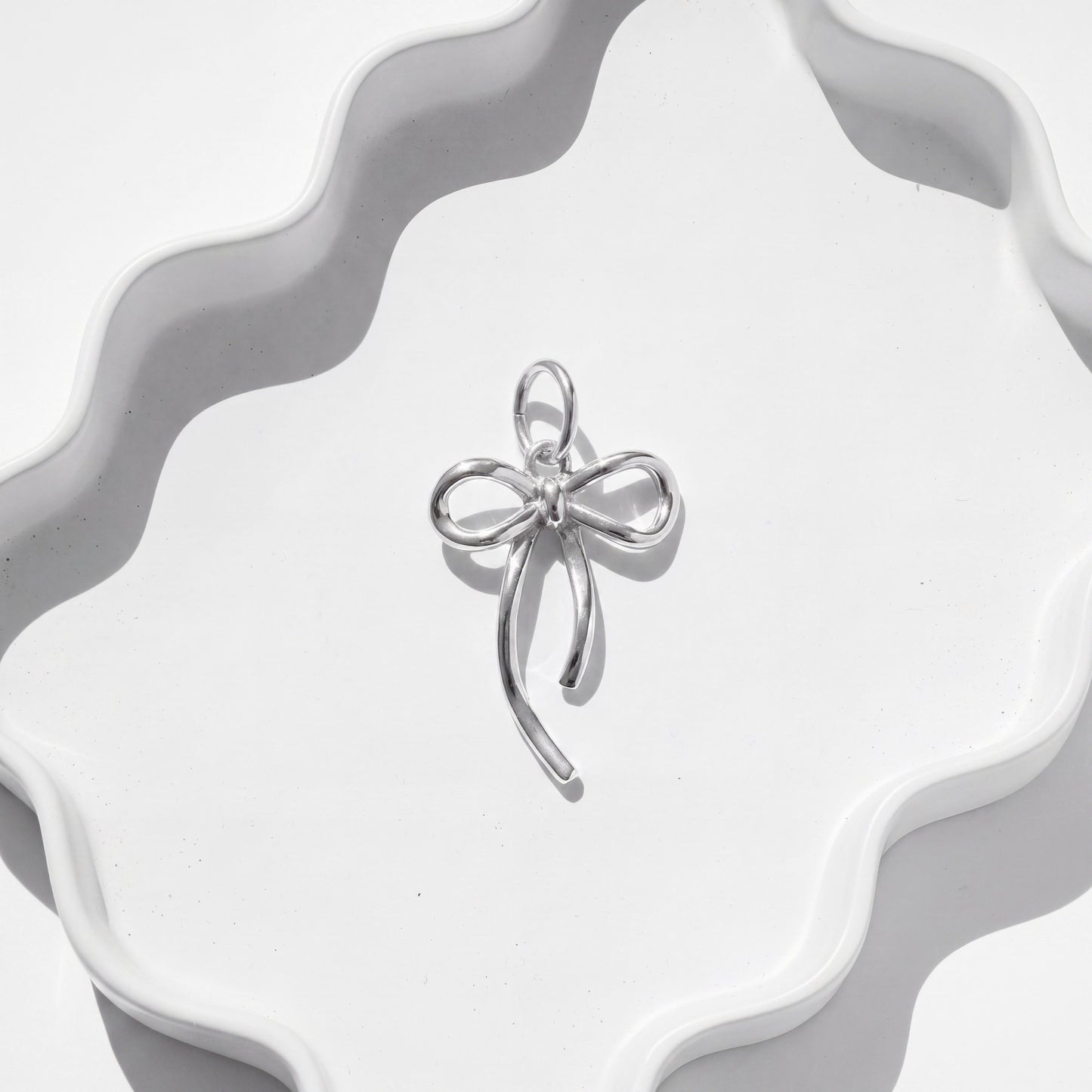 Silver Bow Charm for Beadboo dog collar necklace