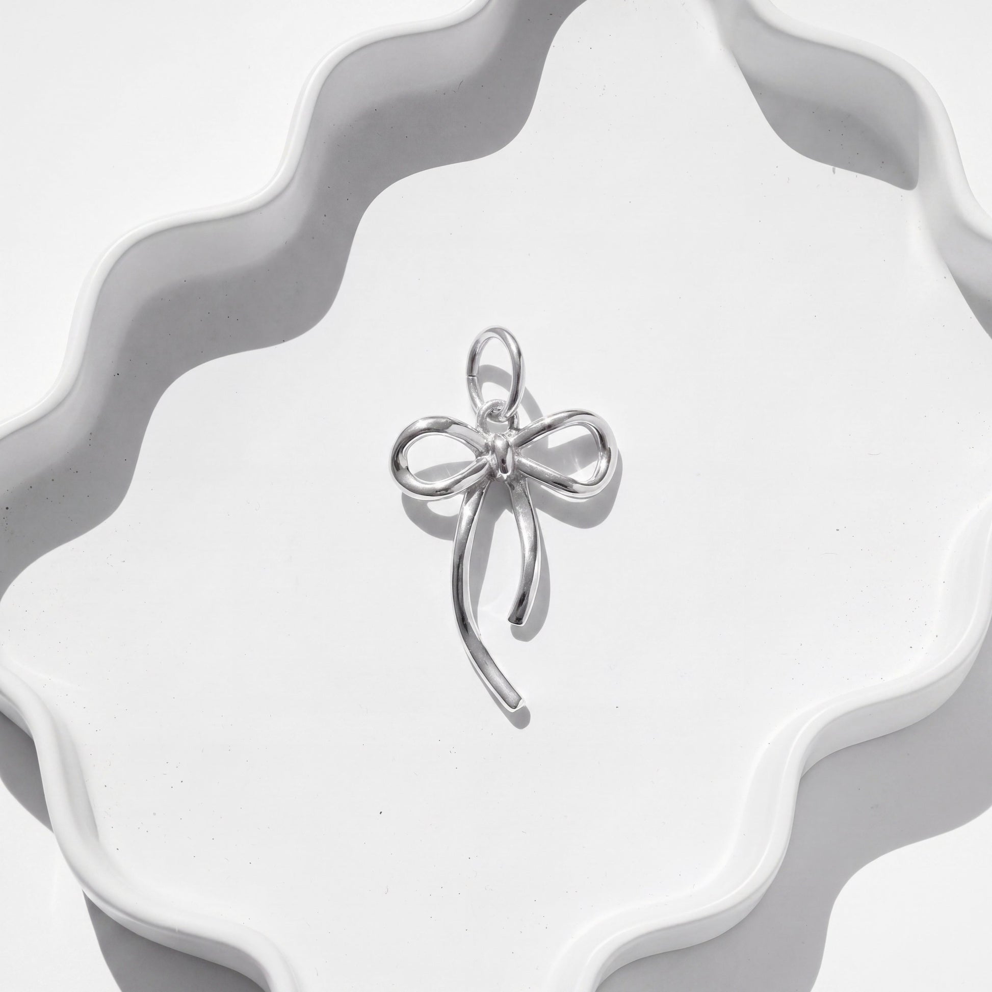 Silver Bow Charm for Beadboo dog collar necklace