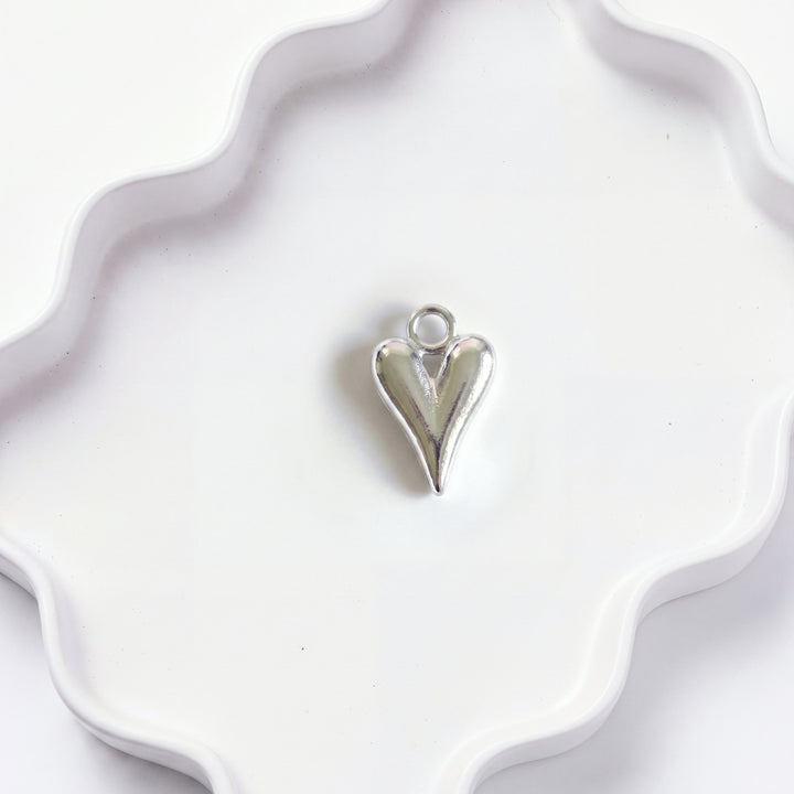 Silver Heart Charm for BEADBOO dog collar necklace